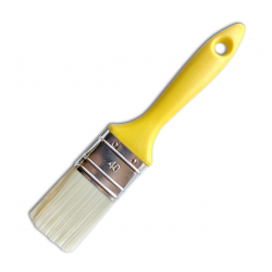 Пензель плаский, 40 мм, світла щетина китайської свині, пластикова ручка HARDY Жовта