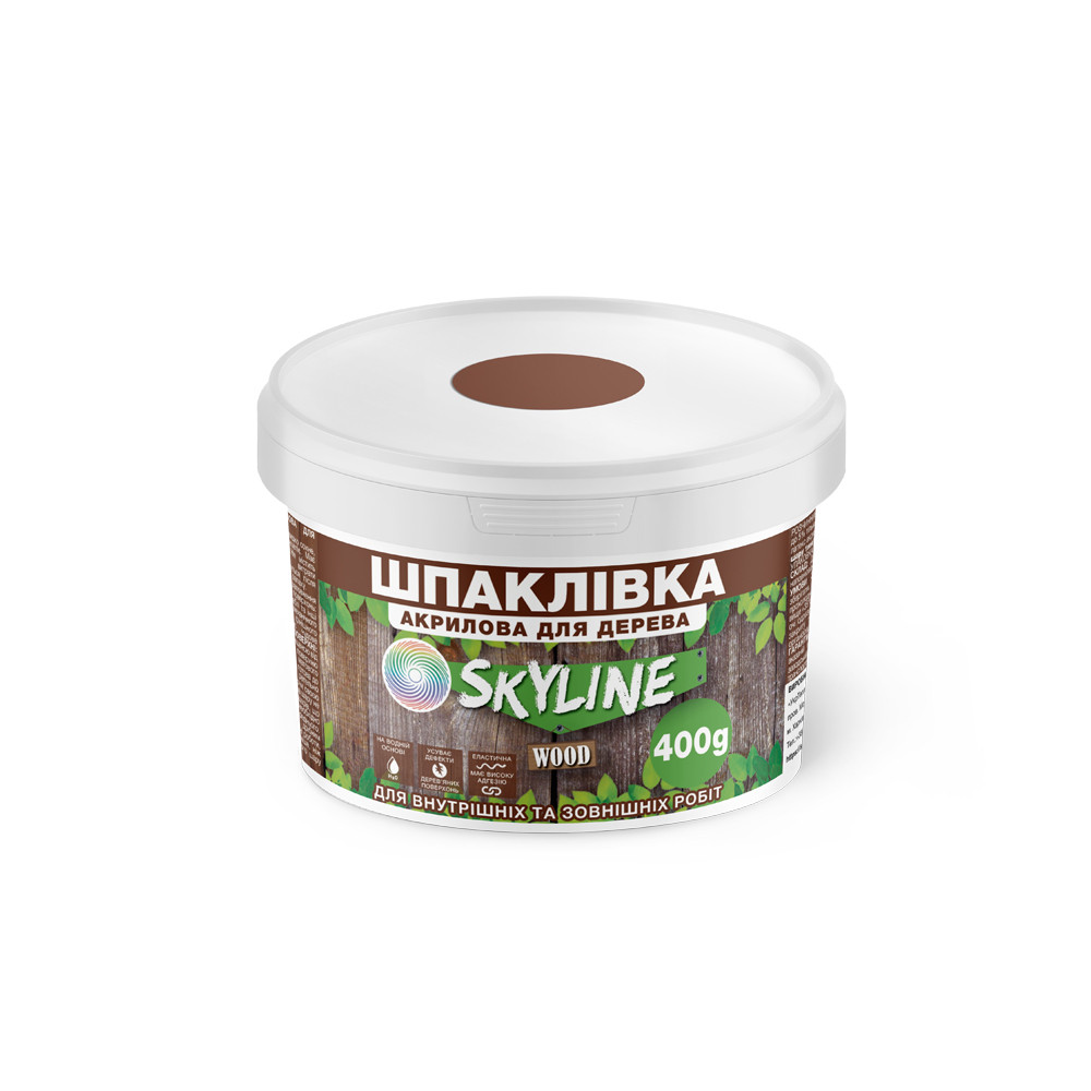 Шпаклівка для Дерева готова до застосування акрилова SkyLine Wood Махагон 400 г