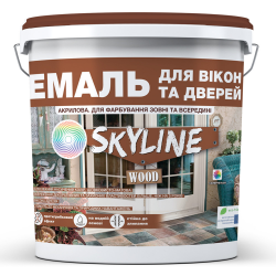 Емаль акрилова Для Вікон та Дверей SkyLine Wood Біла 10 л