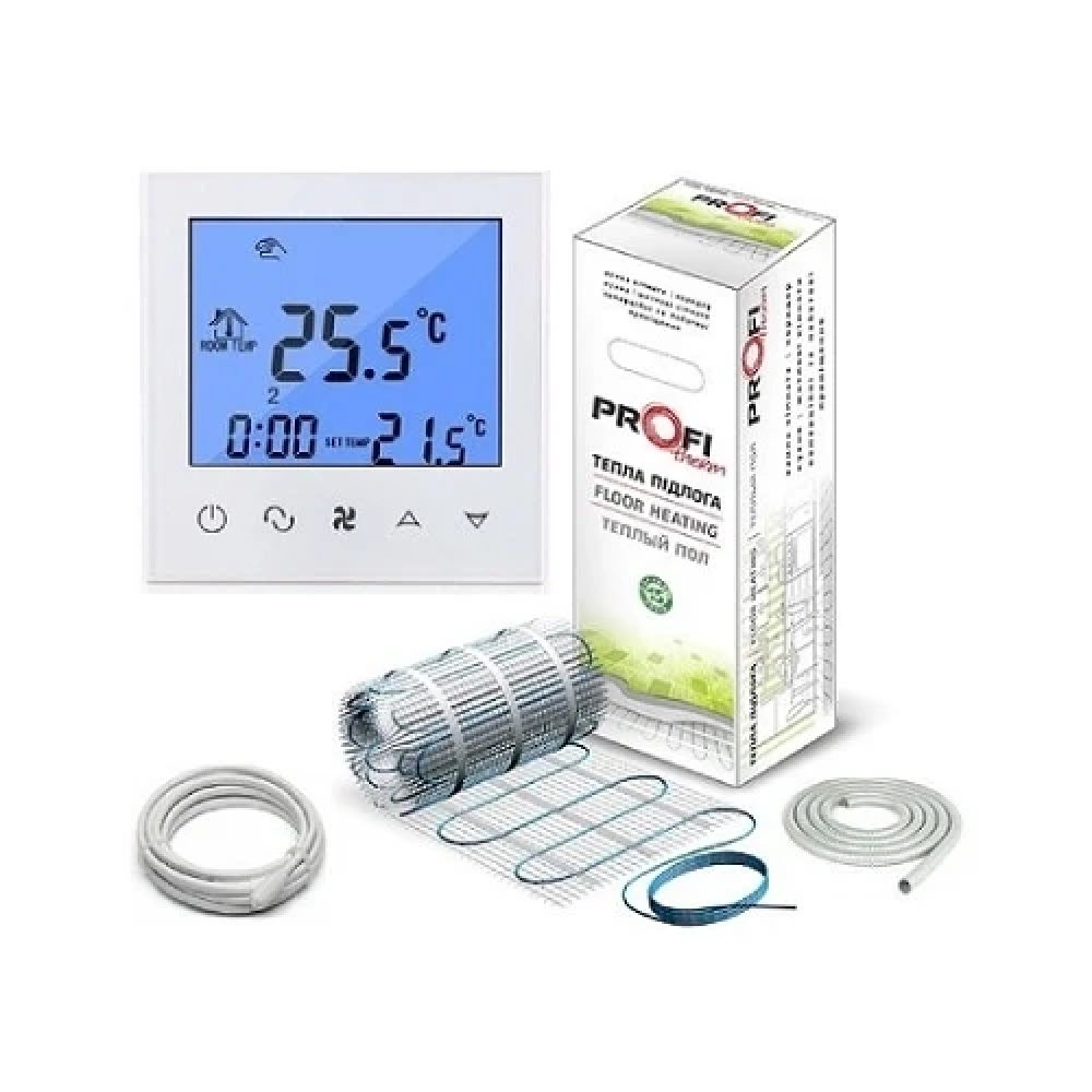 Тепла підлога двожильний нагрівальний мат PROFI THERM 150 Вт/м 150 вт. 1.0 м.кв.