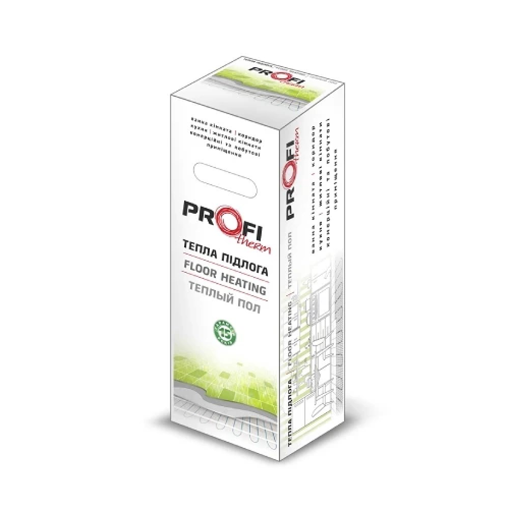 Тепла підлога двожильний нагрівальний мат PROFI THERM 150 Вт/м 1800 Вт. 12.0 м.кв.