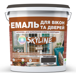 Емаль акрилова Для Вікон та Дверей SkyLine Wood Графітова RAL 7024 3 л