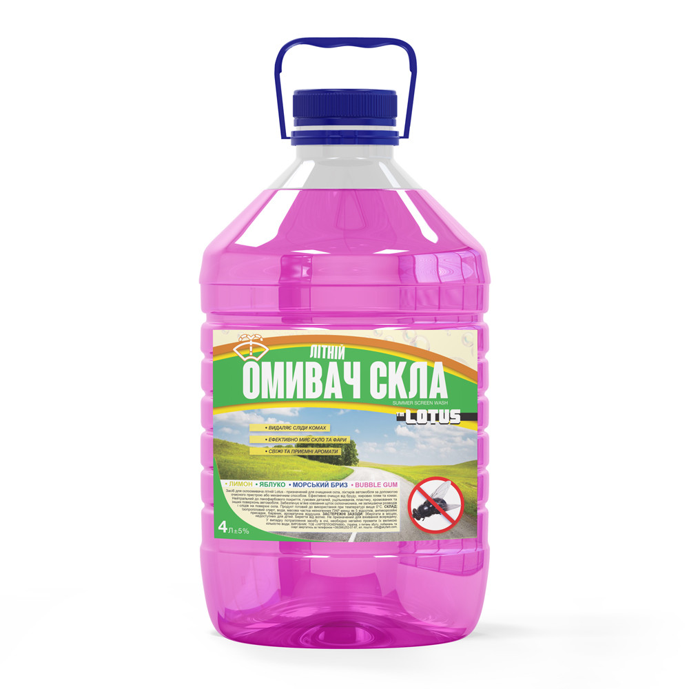 Омивач скла Літній “Bubble Gum“ Lotus 4 л