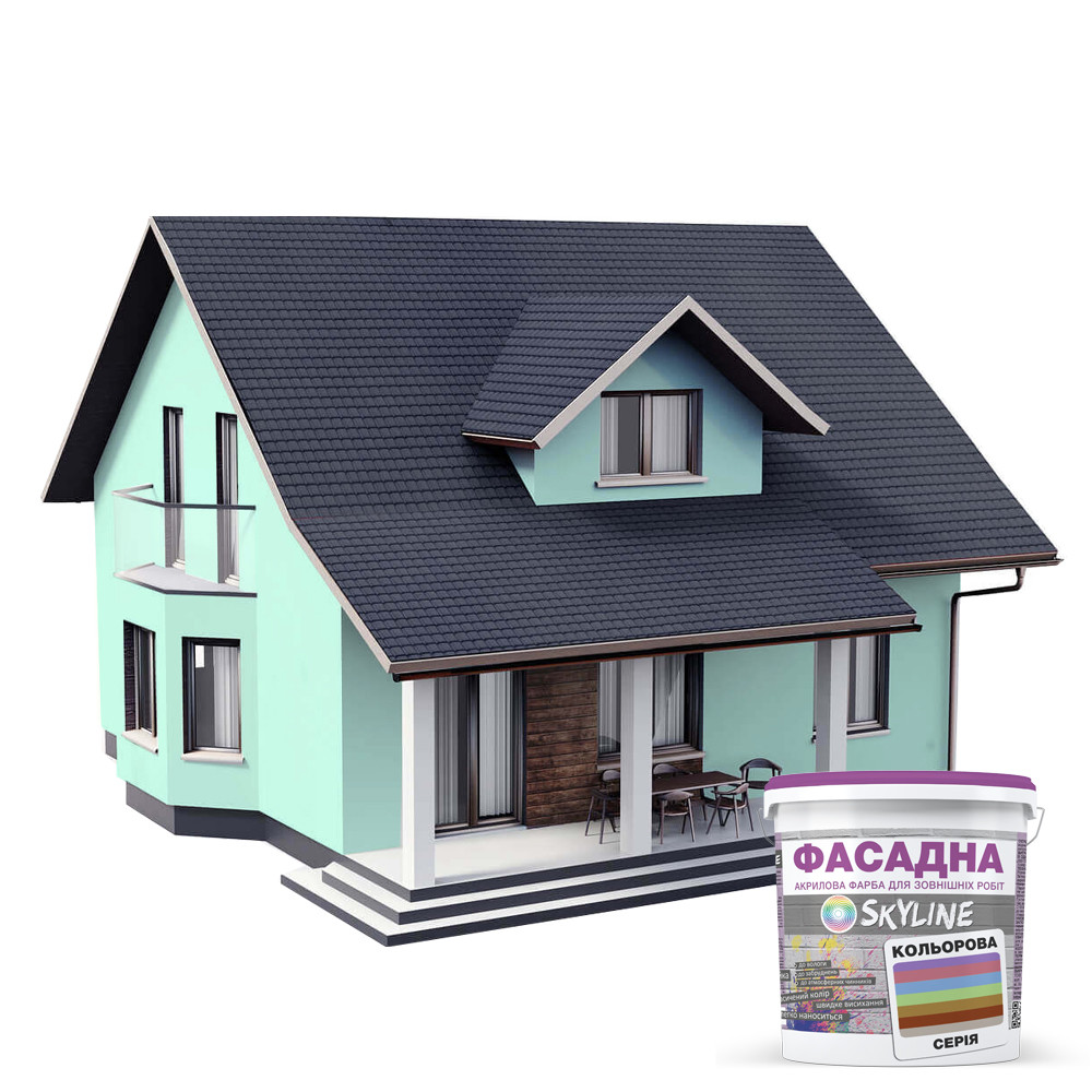 Фарба Акрил-латексна Фасадна Skyline 0520-B90G М“ята 1л
