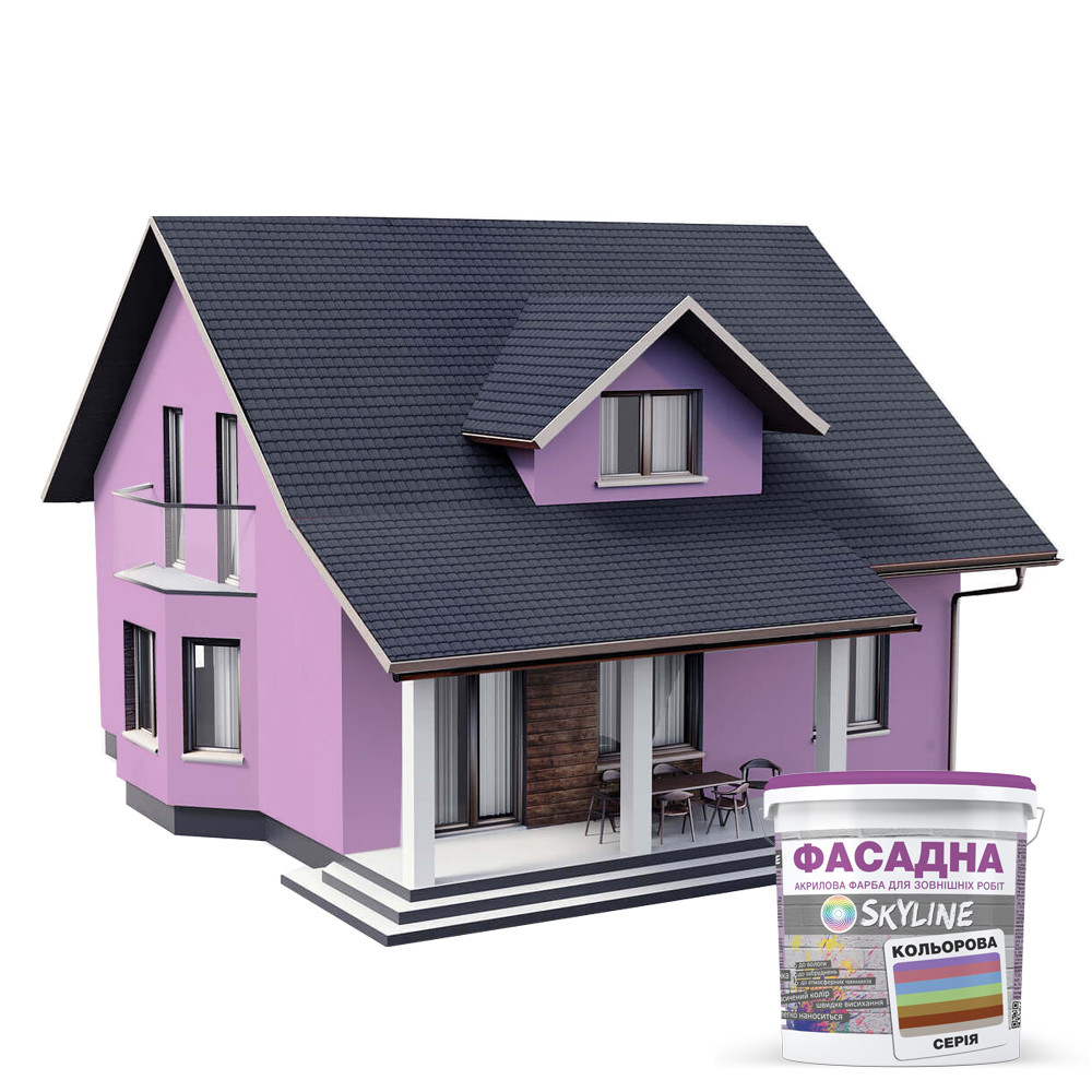 Краска Акрил-латексная Фасадная Skyline 1030-R40B Сиреневый 10л
