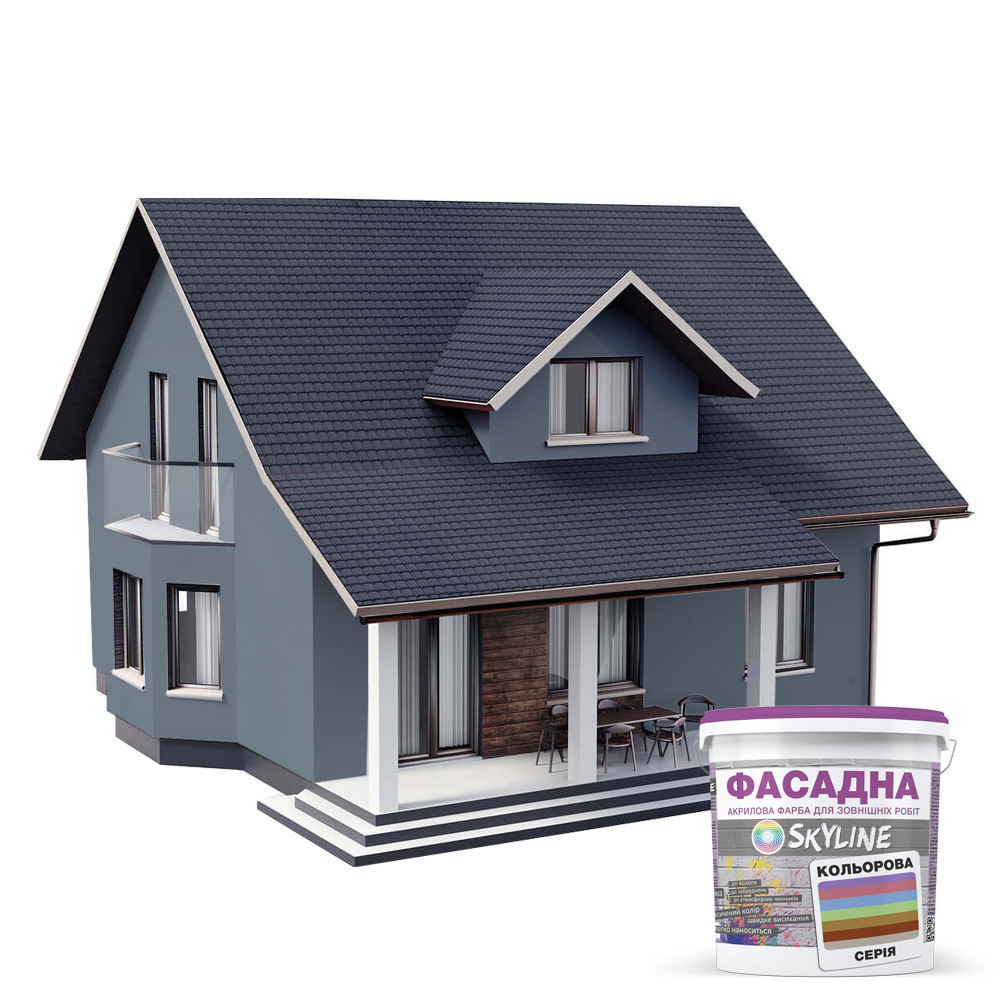 Краска Акрил-латексная Фасадная Skyline 3020-R90B Бусый 5л