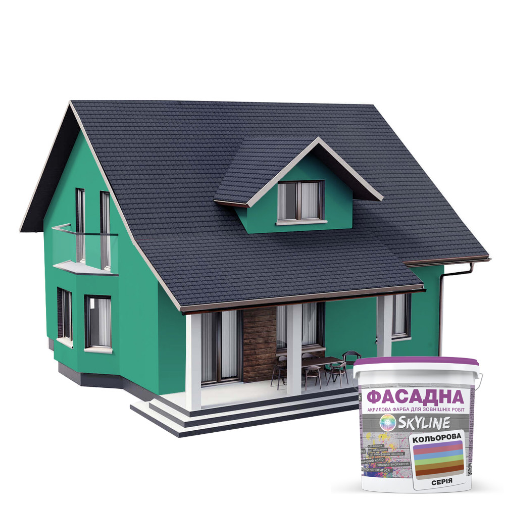 Фарба Акрил-латексна Фасадна Skyline 3040-B80G Чірок 1л