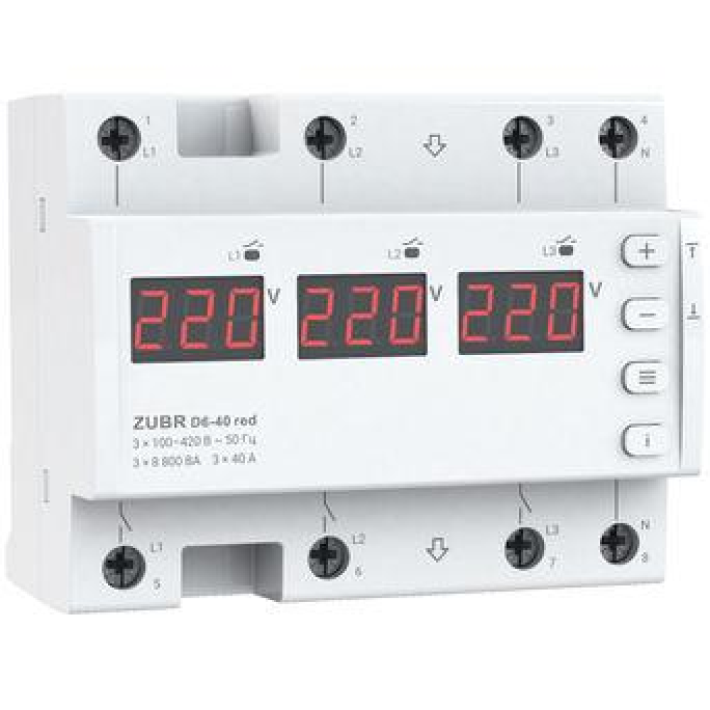 Реле напруги Zubr D6-63 red