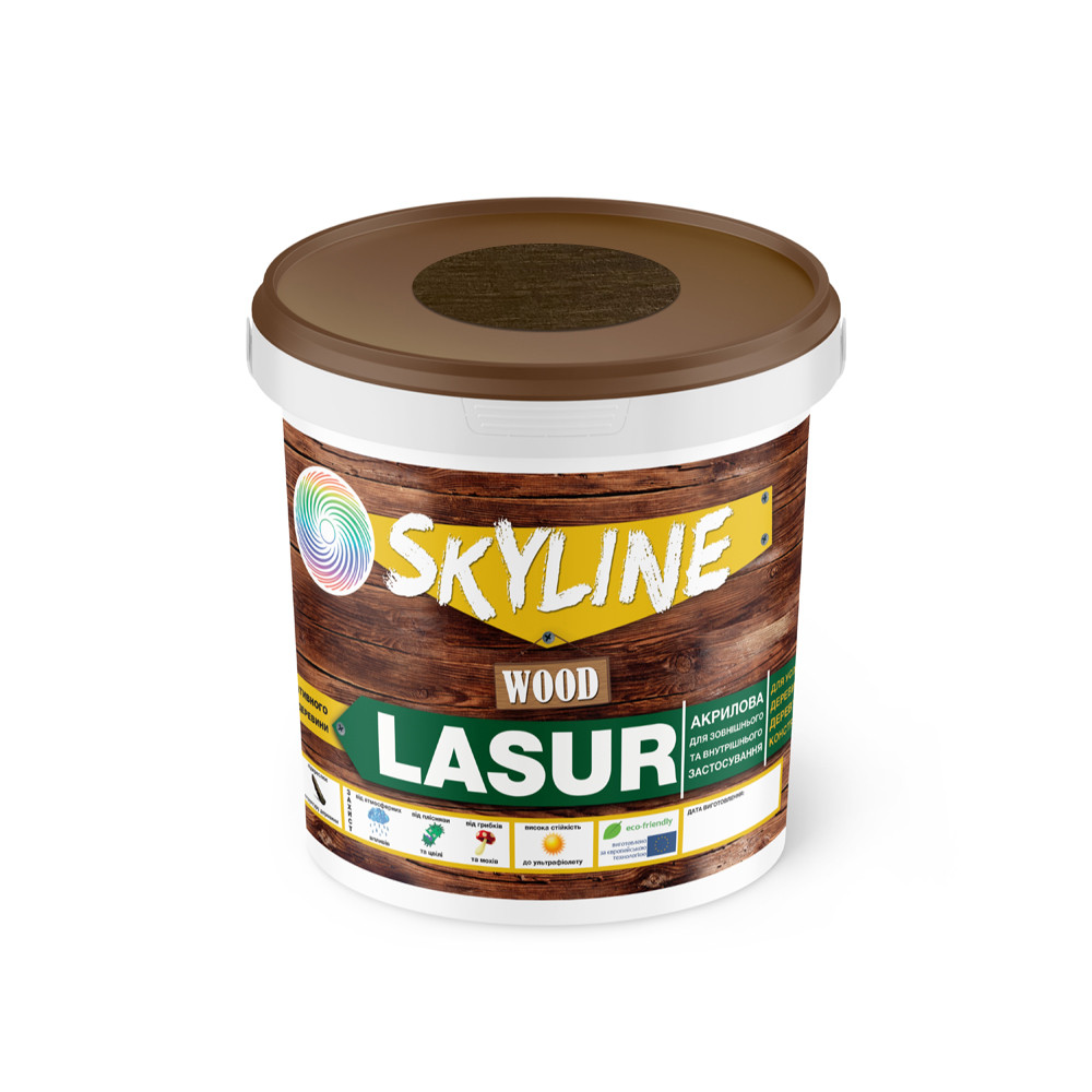 Лазур декоративно-захисна для обробки дерева LASUR Wood SkyLine Кипарис 0.4 л