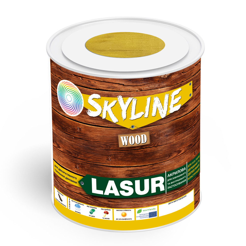 Лазур декоративно-захисна для обробки дерева LASUR Wood SkyLine Сосна 0.75 л